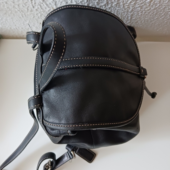 Coach Backpack Legacy 9368 Black Leather Drawstring Clasp Closure - Picture 7 of 13